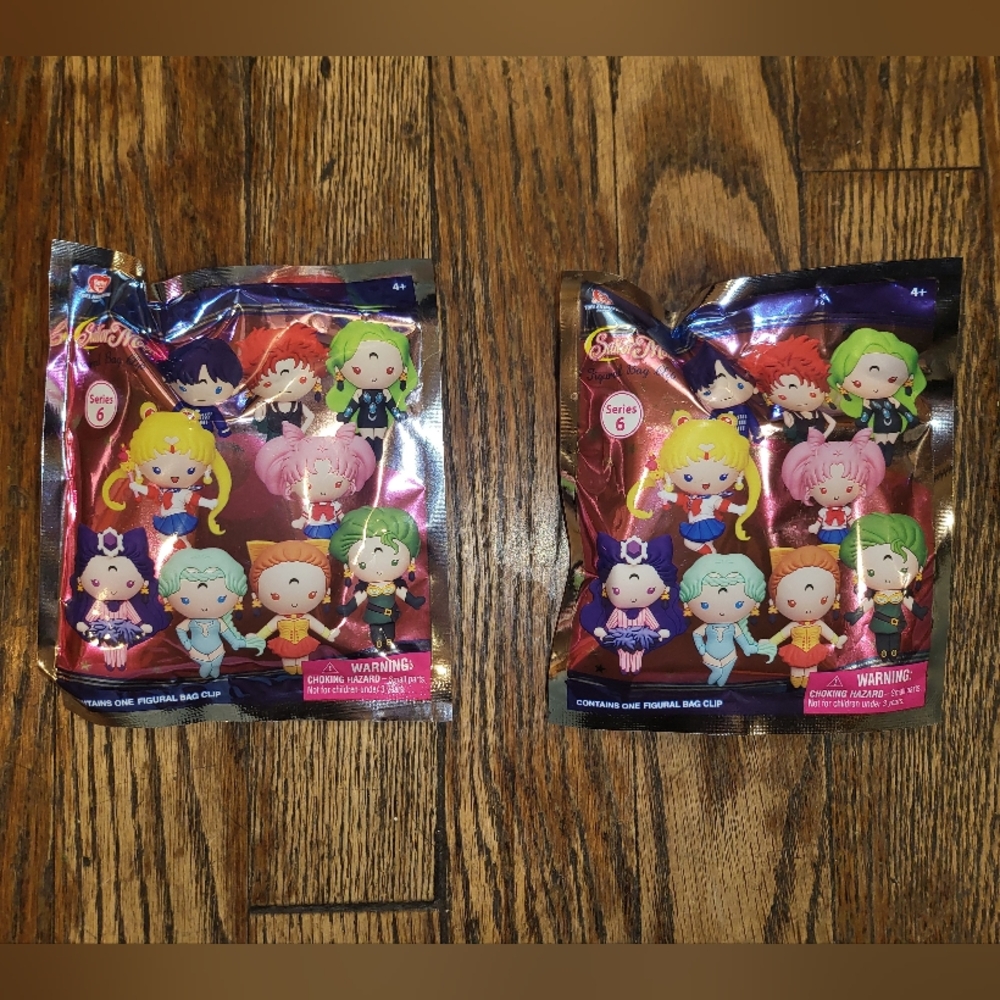 Monogram Sailor Moon Series 6 3D Foam Figural Bag Clips- 2 Pc Bundle